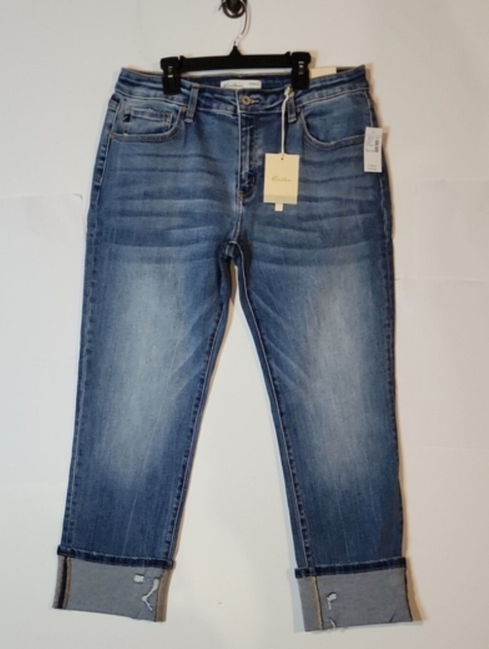 Kancan Straight Mid Rise Cuffed Jeans NWT Size 30